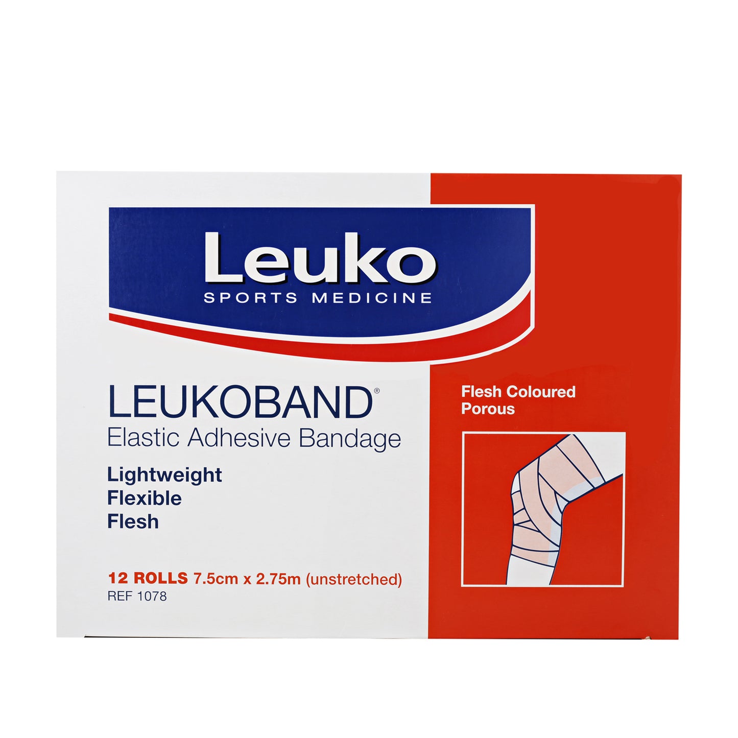 Leukoband Elastic Adhesive Bandage - 7.5cm x 3.5m (12 Rolls)