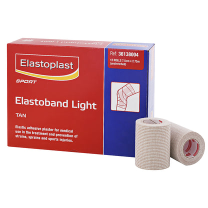 Elastoband Light Elastic Adhesive Bandage - 7.5cm x 2.75m (12 Rolls)