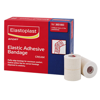 Elastoplast Elastic Adhesive Bandage - 7.5cm X 2.75m (12 Rolls)