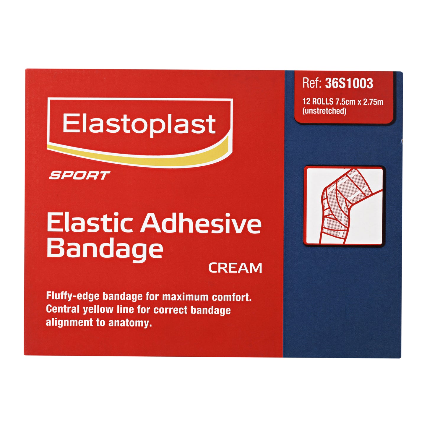 Elastoplast Elastic Adhesive Bandage - 7.5cm X 2.75m (12 Rolls)