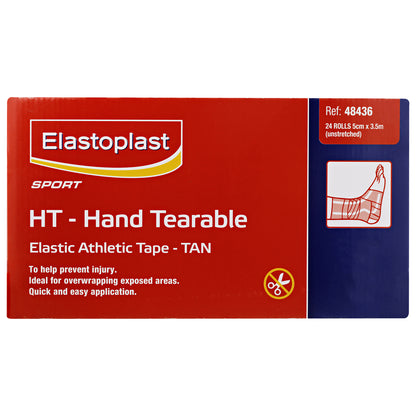 Elastoplast Hand Tearable Tan Elastic Adhesive Bandage - 5cm x 3.5m (24 Rolls)