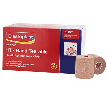 Elastoplast Hand Tearable Tan Elastic Adhesive Bandage - 7.5cm x 3.5m (16 Rolls)